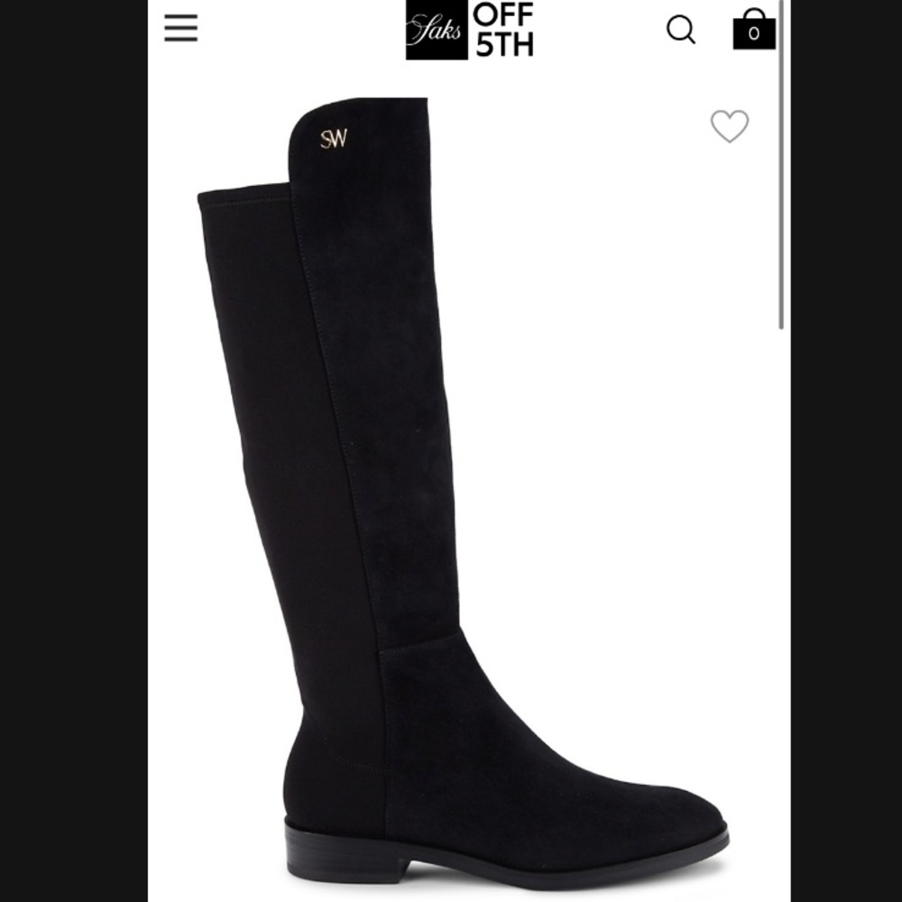 NWOT STUART WEITZMAN Black Keelan Suede Knee-High Boots